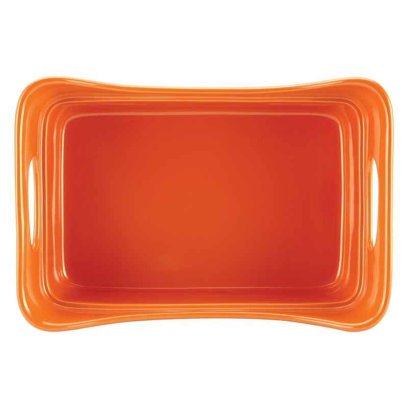 Rachael Ray Stoneware 2-Quart Square Baker, Orange - Image 4